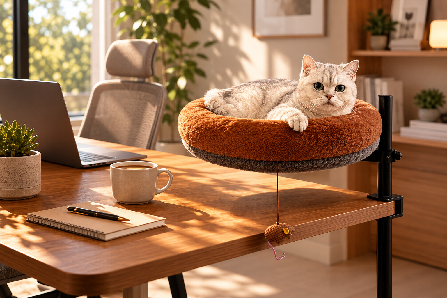 How to Set Up the Perfect WFH Desk for Cat Owners